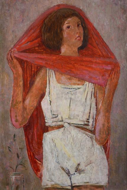 Самохвалов А.Н. Девочка, надевающая платье. 1927